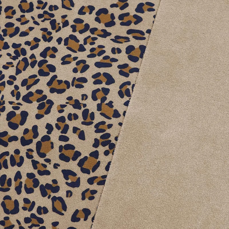 Leopard Printed Double Side Suede Microfiber Leather